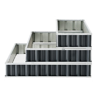 Aiuola Alta da Giardino 'Renswoude' Struttura a 3 Livelli in Acciaio Zincato - Antracite [en.casa]