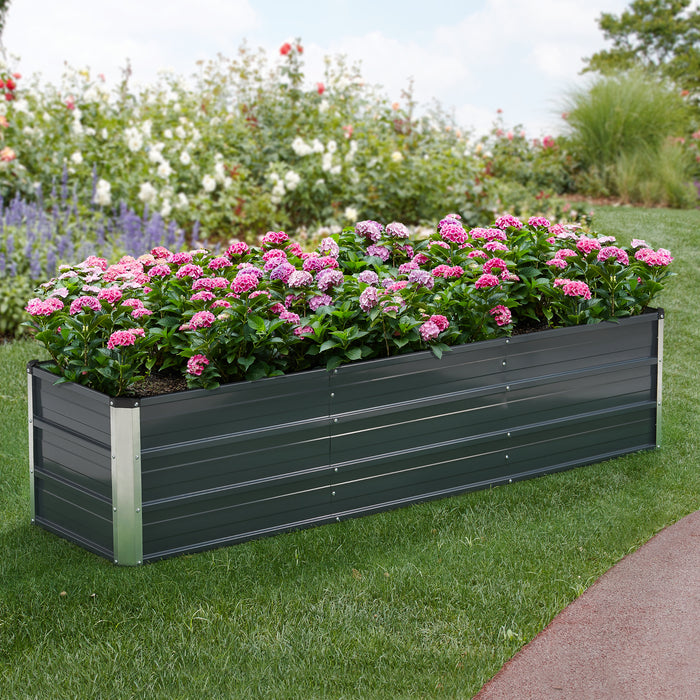 Aiuola Alta da Giardino 'Nijmegen' (LxPxA): 183 x 47 x 40 cm Struttura con 2 Divisori [en.casa]