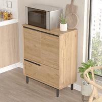 Credenza Vesanto a 3 Ante Mobile da Stoccaggio 91x75x36 cm Effetto Rovere [en.casa]
