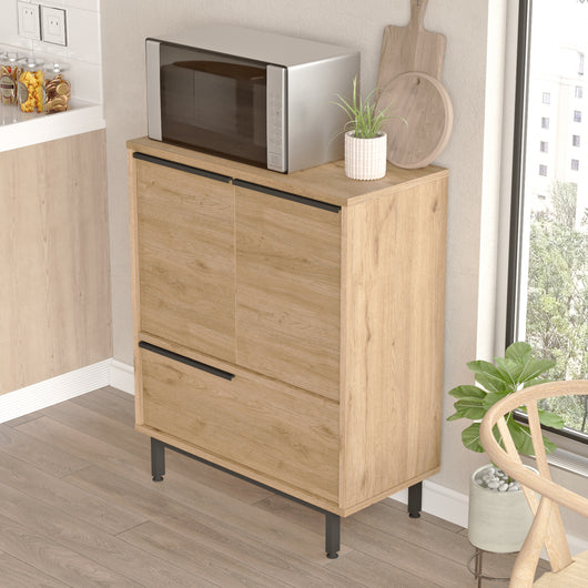 Credenza Vesanto a 3 Ante Mobile da Stoccaggio 91x75x36 cm Effetto Rovere [en.casa]