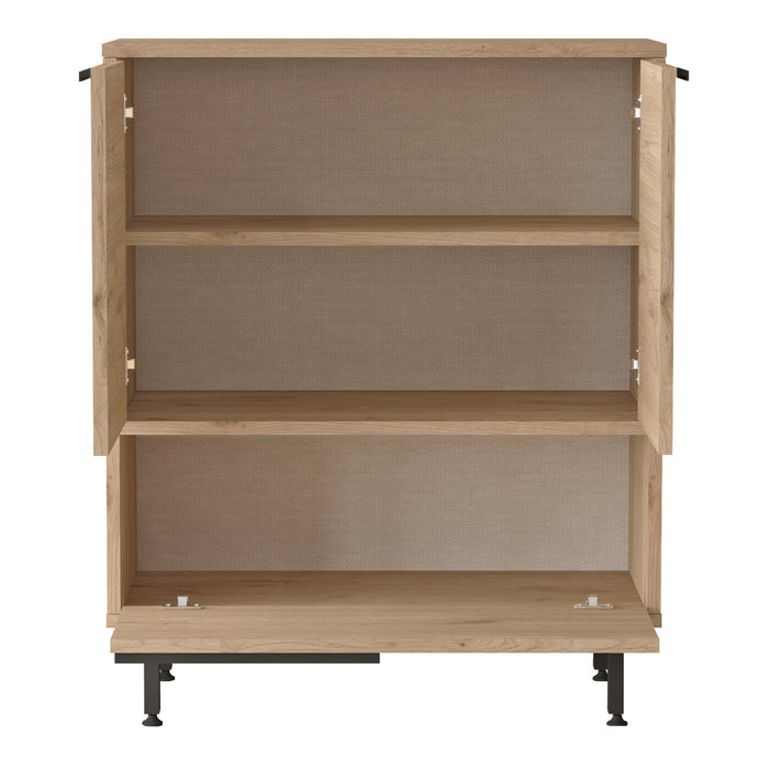 Credenza Vesanto a 3 Ante Mobile da Stoccaggio 91x75x36 cm Effetto Rovere [en.casa]
