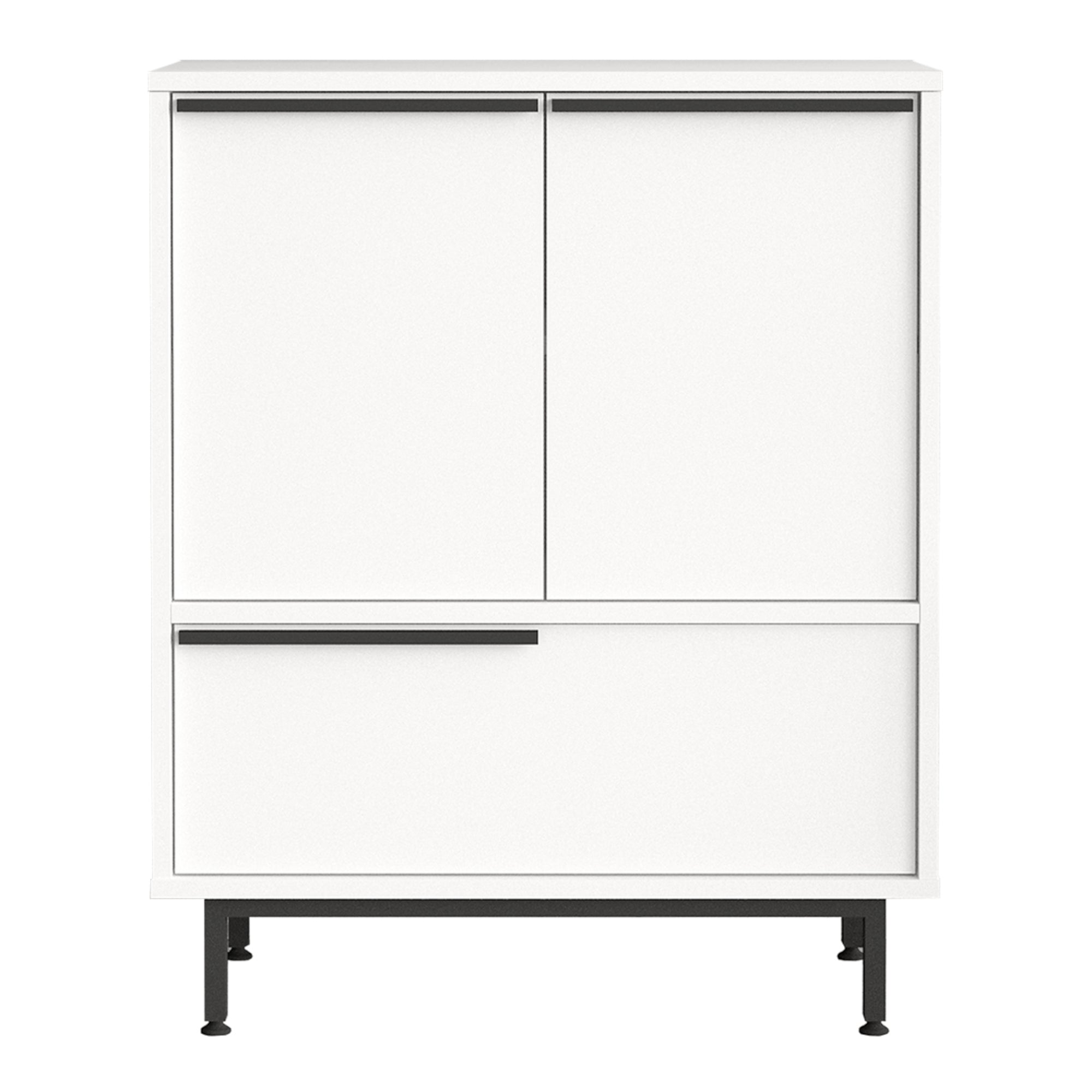 Credenza Vesanto a 3 Ante Mobile da Stoccaggio 91x75x36 cm Bianco [en.casa]
