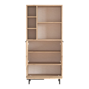 Armadio Kvænangen Mobile Contenitore 162x75x36 cm Effetto Rovere / Rattan [en.casa]