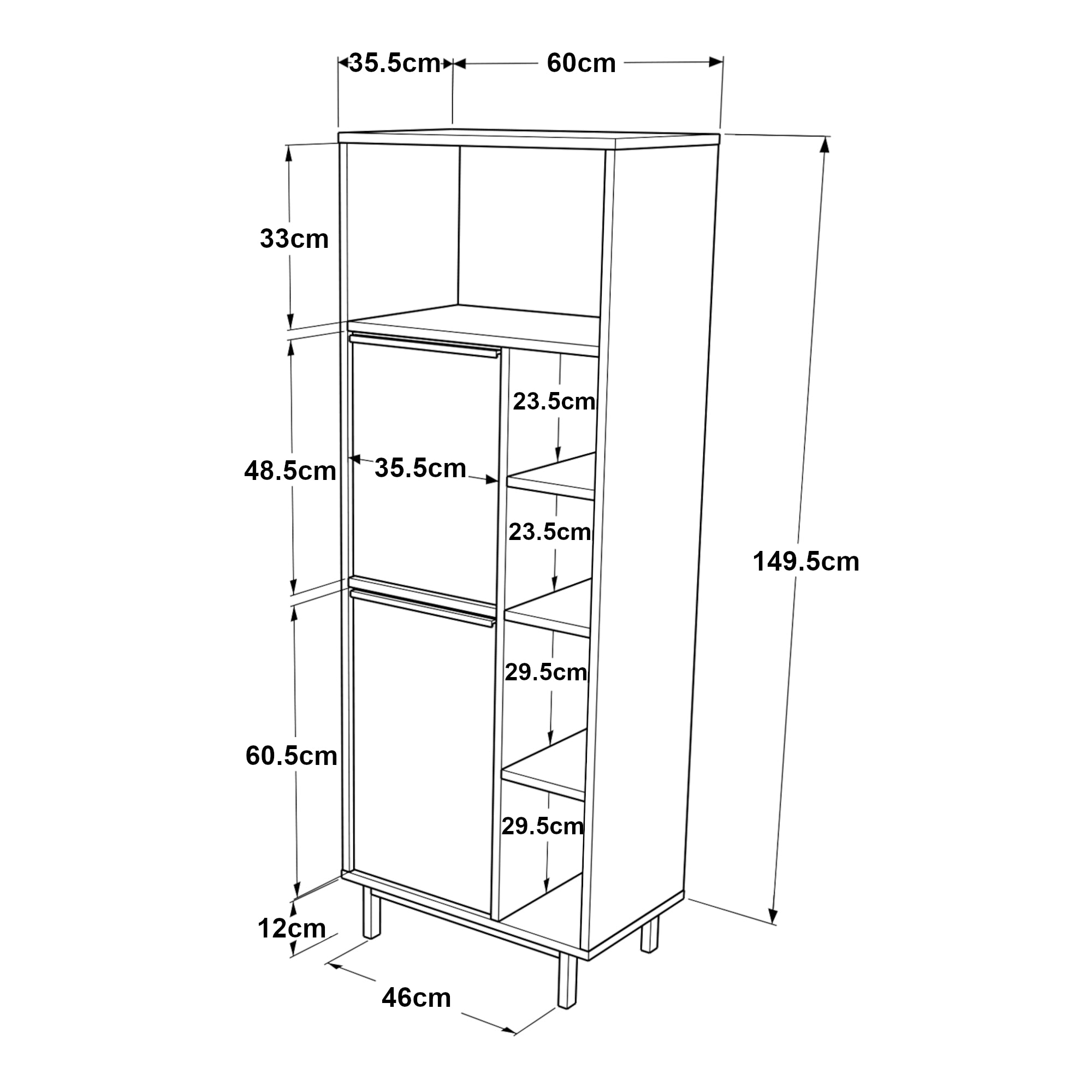 Armadio Kvænangen Mobile Contenitore 162x60x36 cm Effetto Rovere / Rattan [en.casa]