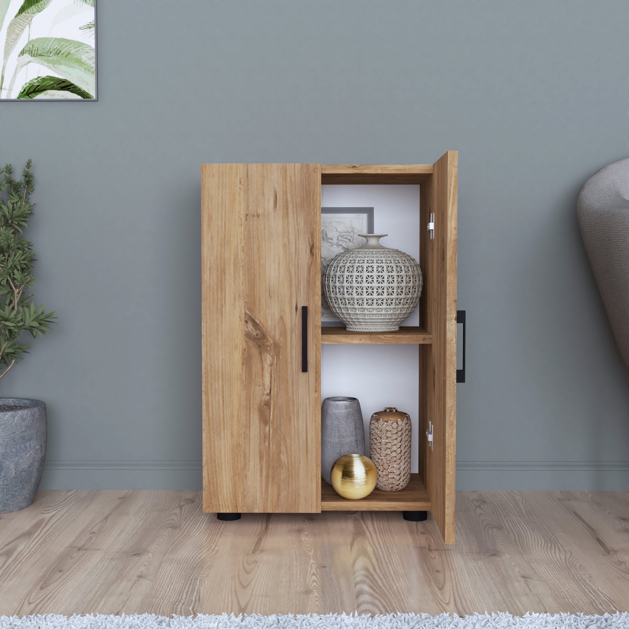 Armadio a 2 Ante Armadio Stretto con 4 Ripiani Mobile per Guardaroba Armadio da Ingresso Corridoio 74 x 49 x 32 cm -