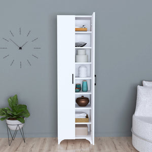 Armadio Guardaroba Strömsund a 2 Ante e 7 Ripiani 177,5 x 48,5 x 32 cm - Bianco [en.casa]