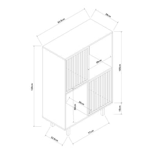 Libreria Bassa Ypäjä in Bambù con Sportelli Scorrevoli 120x84x39 cm [en.casa]