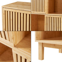 Libreria Bassa Ypäjä in Bambù con Sportelli Scorrevoli 120x84x39 cm [en.casa]