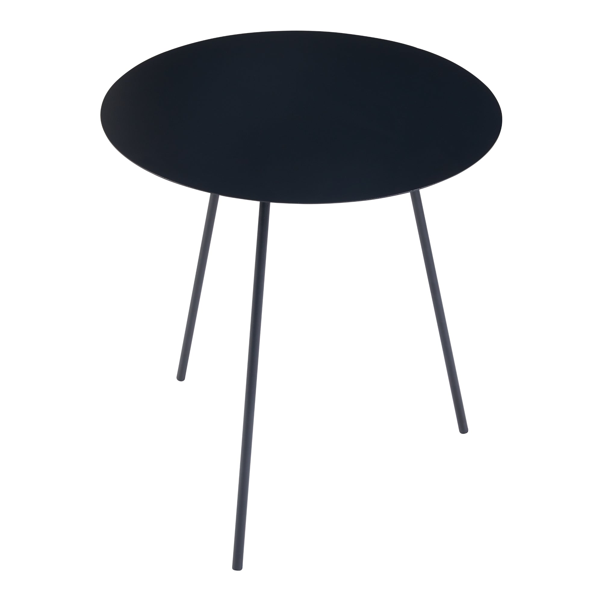 Tavolino a Treppiede Sula con Piano Rotondo 53 x 50 cm Metallo Nero [en.casa]
