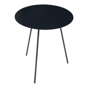 Tavolino a Treppiede Sula con Piano Rotondo 53 x 50 cm Metallo Nero [en.casa]