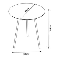Tavolino a Treppiede Sula con Piano Rotondo 45 x 40 cm Metallo Nero [en.casa]