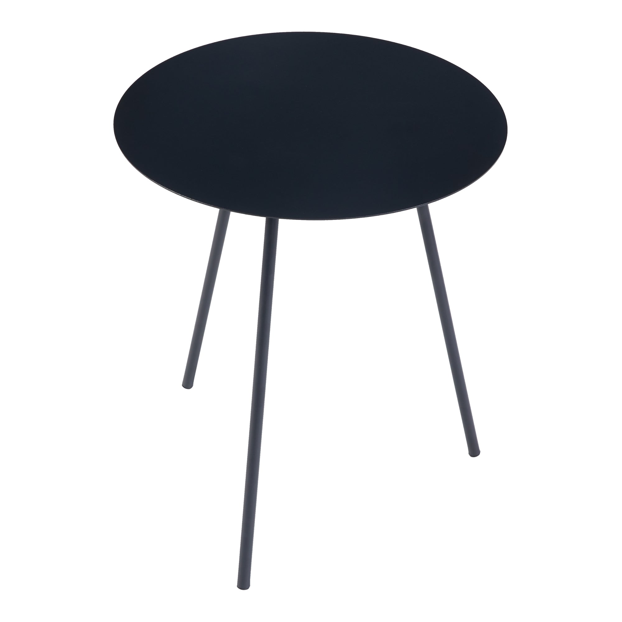 Tavolino a Treppiede Sula con Piano Rotondo 45 x 40 cm Metallo Nero [en.casa]