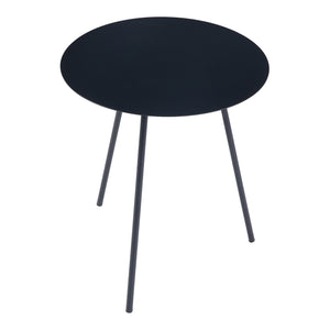 Tavolino a Treppiede Sula con Piano Rotondo 45 x 40 cm Metallo Nero [en.casa]