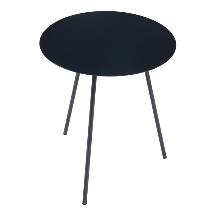 Tavolino a Treppiede Sula con Piano Rotondo 45 x 40 cm Metallo Nero [en.casa]