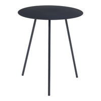 Tavolino a Treppiede Sula con Piano Rotondo 45 x 40 cm Metallo Nero [en.casa]