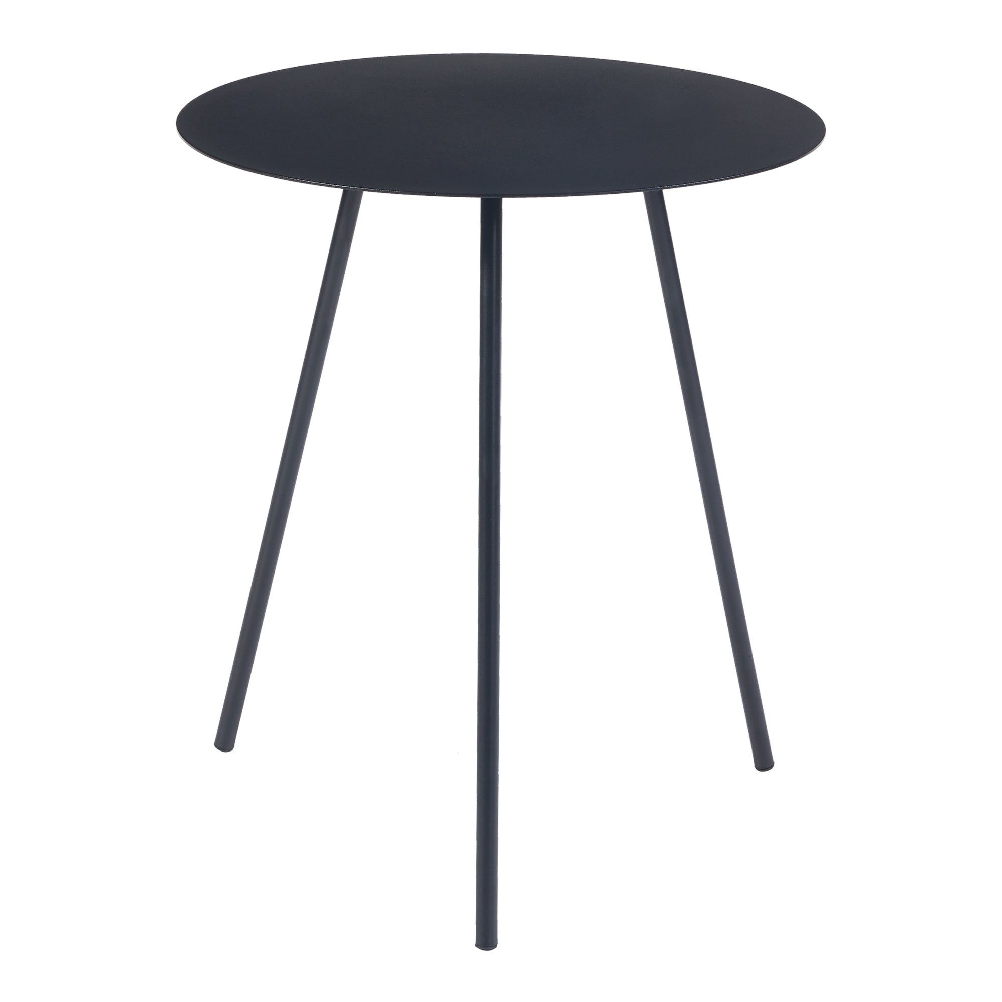 Tavolino a Treppiede Sula con Piano Rotondo 45 x 40 cm Metallo Nero [en.casa]