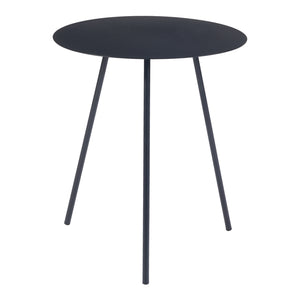 Tavolino a Treppiede Sula con Piano Rotondo 45 x 40 cm Metallo Nero [en.casa]