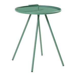 Tavolino da Giardino Fosen in Acciaio Piano con Maniglia Centrale - Verde [en.casa]