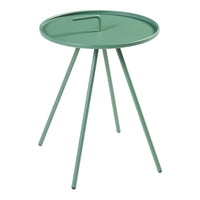 Tavolino da Giardino Fosen in Acciaio Piano con Maniglia Centrale - Verde [en.casa]