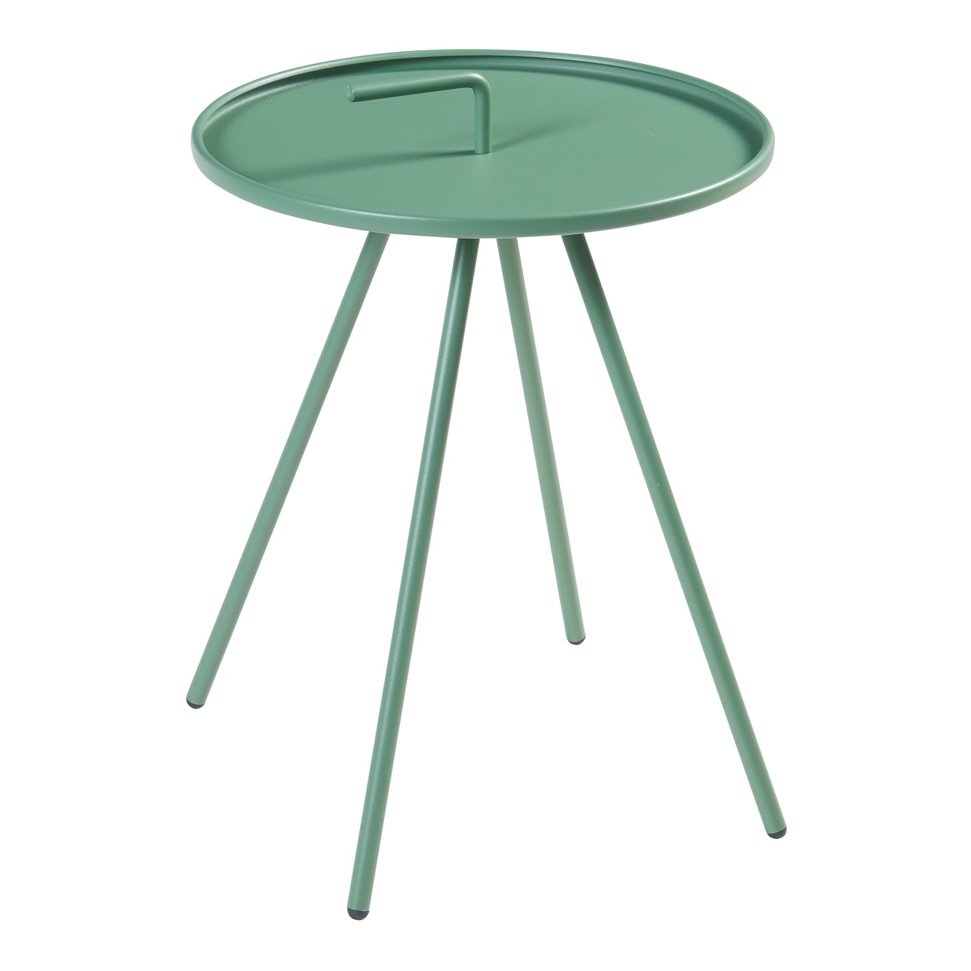 Tavolino da Giardino Fosen in Acciaio Piano con Maniglia Centrale - Verde [en.casa]