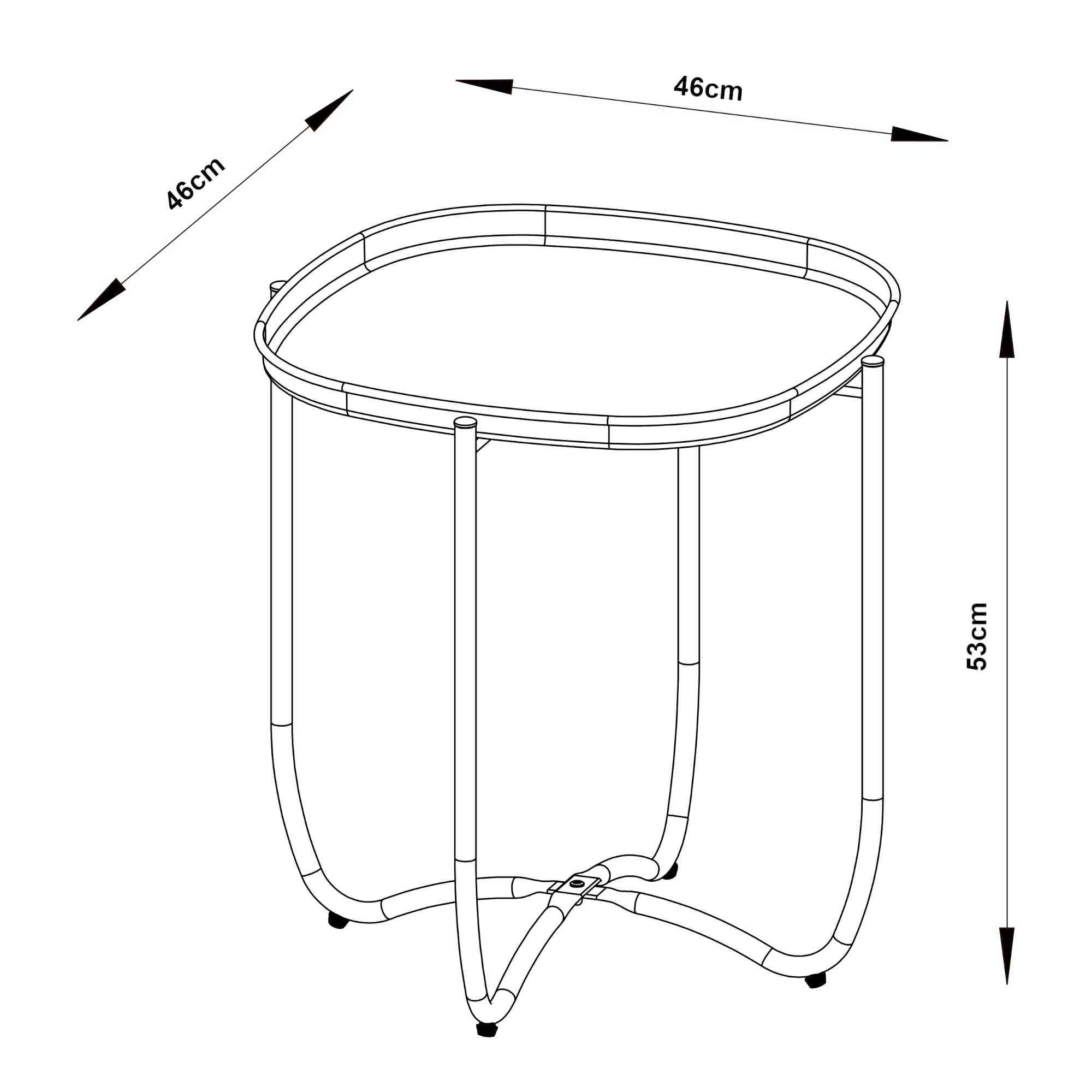 Tavolino Sandefjord con Vassoio Quadrato Rimovibile - Bianco [en.casa]