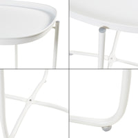 Tavolino Sandefjord con Vassoio Quadrato Rimovibile - Bianco [en.casa]