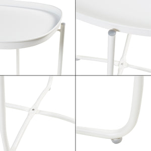 Tavolino Sandefjord con Vassoio Quadrato Rimovibile - Bianco [en.casa]