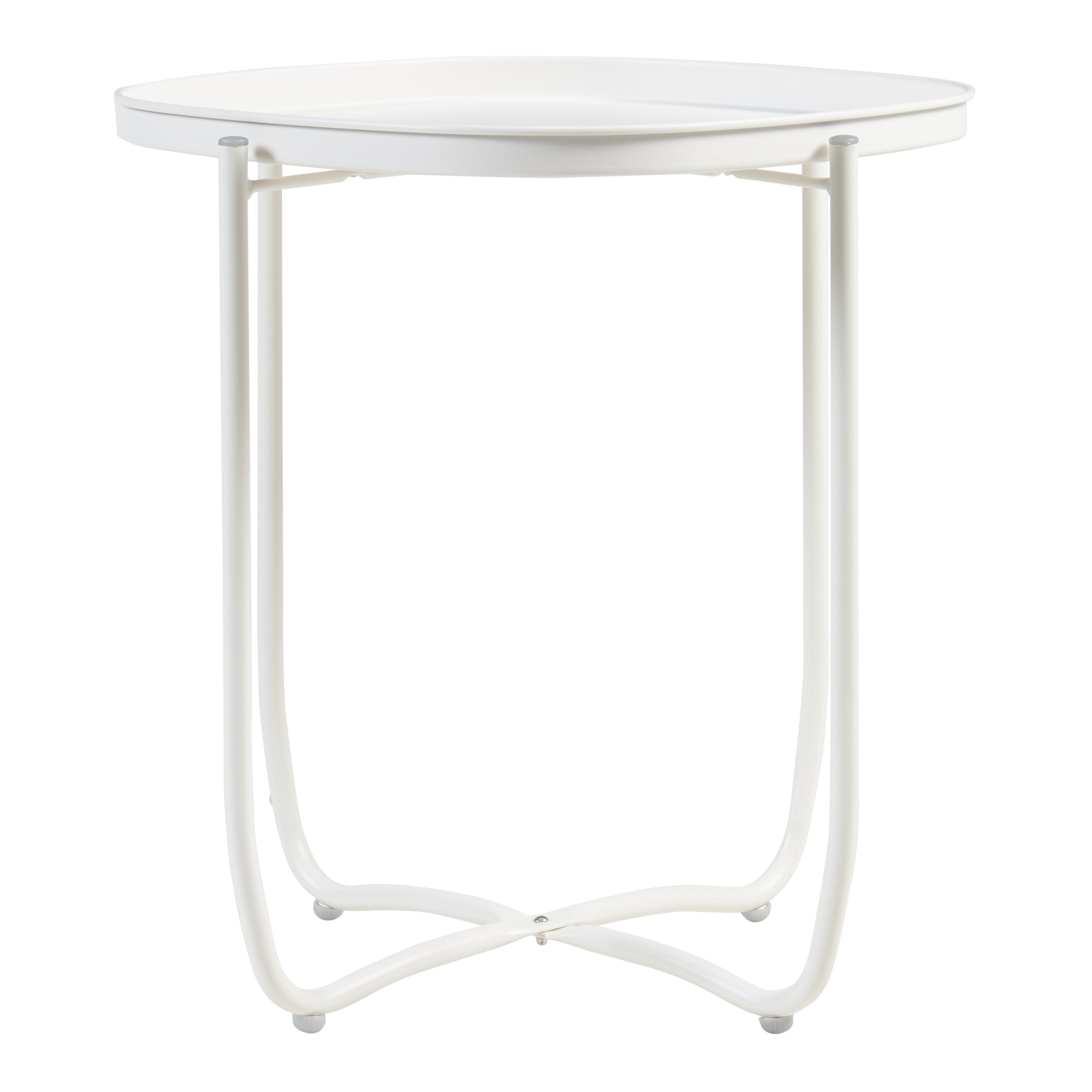 Tavolino Sandefjord con Vassoio Quadrato Rimovibile - Bianco [en.casa]