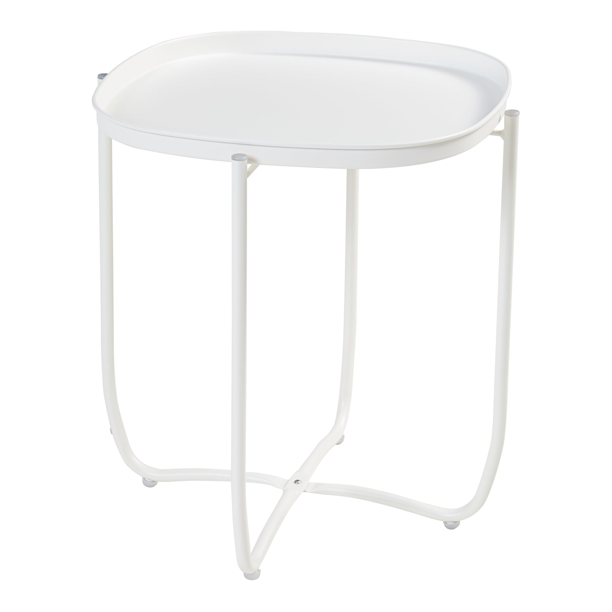 Tavolino Sandefjord con Vassoio Quadrato Rimovibile - Bianco [en.casa]