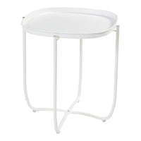 Tavolino Sandefjord con Vassoio Quadrato Rimovibile - Bianco [en.casa]