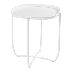 Tavolino Sandefjord con Vassoio Quadrato Rimovibile - Bianco [en.casa]