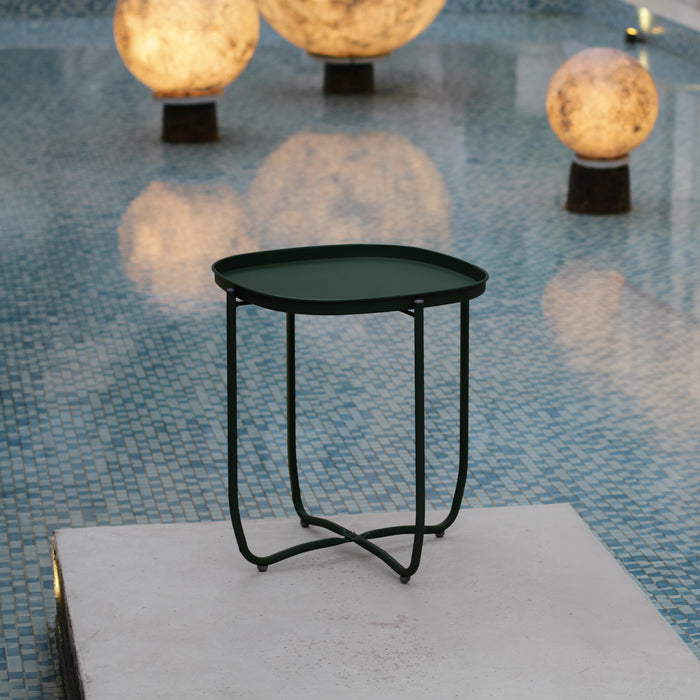 Tavolino Sandefjord con Vassoio Quadrato Rimovibile - Nero [en.casa]