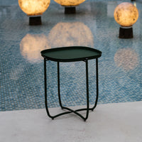 Tavolino Sandefjord con Vassoio Quadrato Rimovibile - Nero [en.casa]