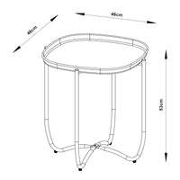 Tavolino Sandefjord con Vassoio Quadrato Rimovibile - Nero [en.casa]