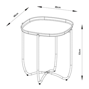 Tavolino Sandefjord con Vassoio Quadrato Rimovibile - Verde [en.casa]