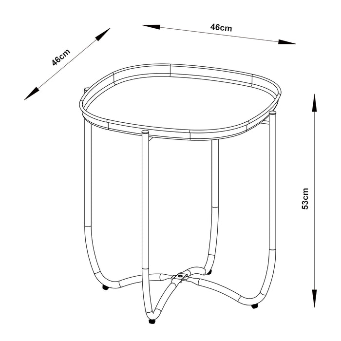 Tavolino Sandefjord con Vassoio Quadrato Rimovibile - Verde [en.casa]