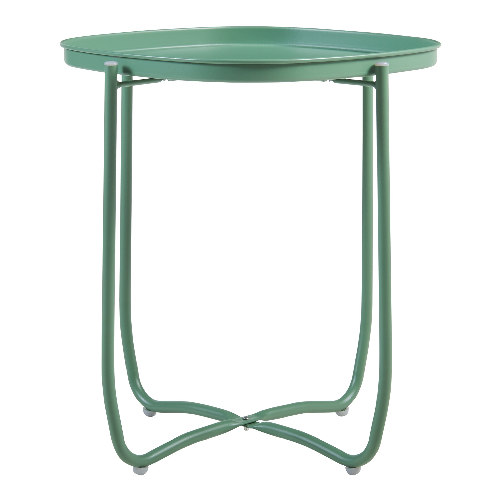 Tavolino Sandefjord con Vassoio Quadrato Rimovibile - Verde [en.casa]