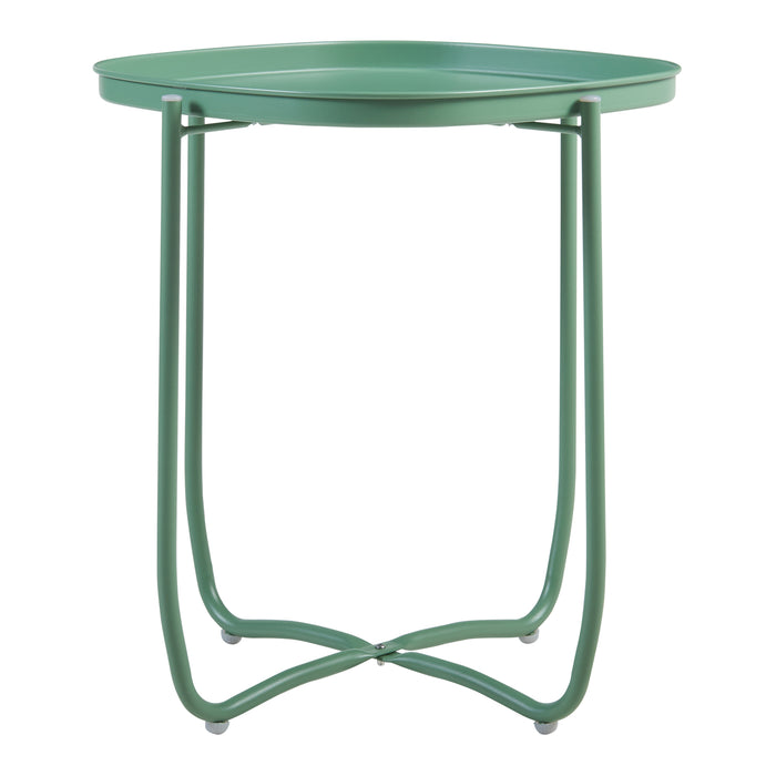 Tavolino Sandefjord con Vassoio Quadrato Rimovibile - Verde [en.casa]