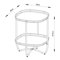 Tavolino Sandefjord con 2 Vassoi Quadrati Rimovibili - Nero [en.casa]