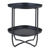 Tavolino Sandefjord con 2 Vassoi Quadrati Rimovibili - Nero [en.casa]