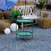 Tavolino Sandefjord con 2 Vassoi Quadrati Rimovibili - Verde [en.casa]