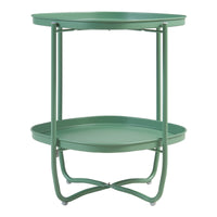 Tavolino Sandefjord con 2 Vassoi Quadrati Rimovibili - Verde [en.casa]