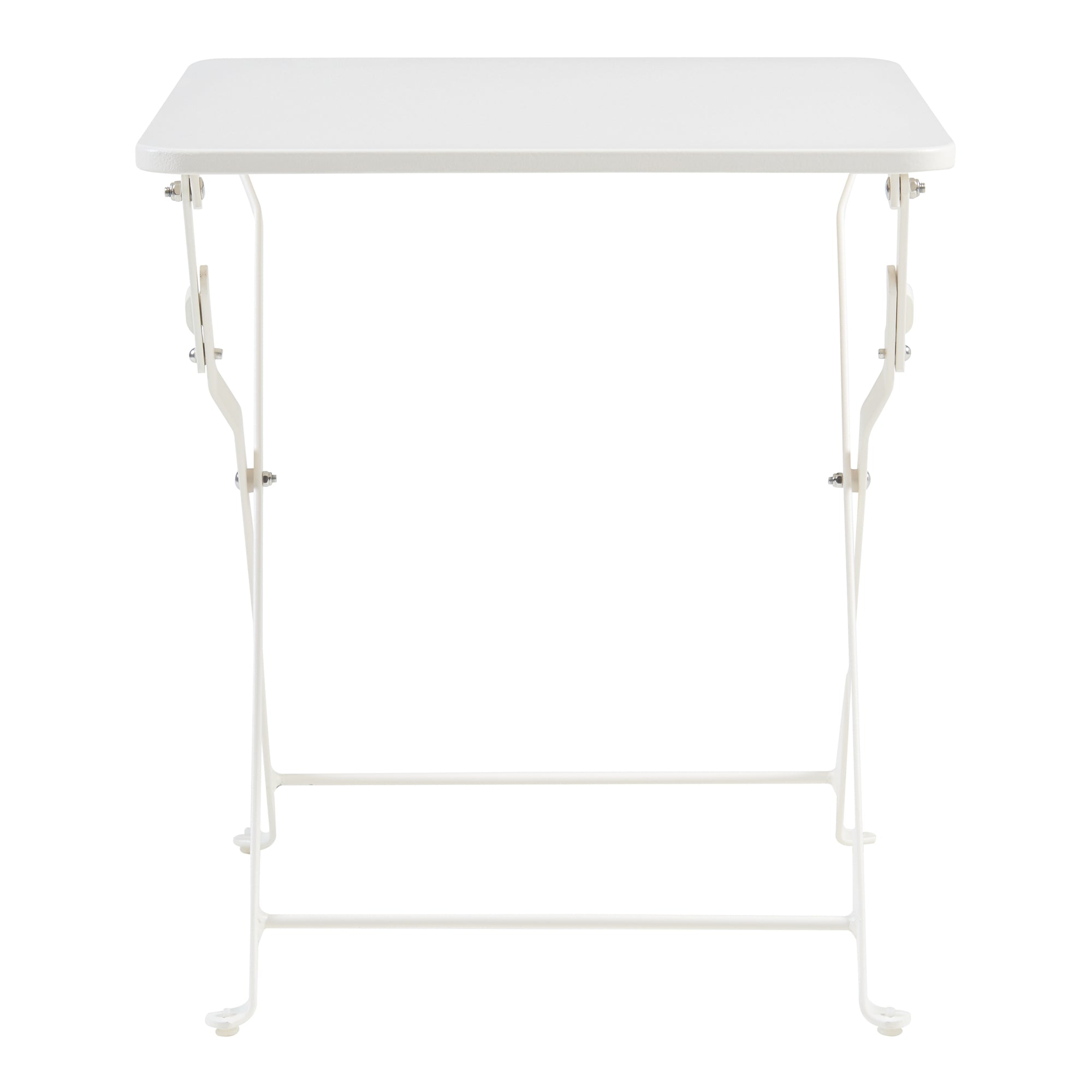 Tavolino Pieghevole Vegårshei da Giardino in Acciaio - Bianco [en.casa]