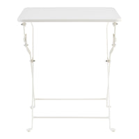 Tavolino Pieghevole Vegårshei da Giardino in Acciaio - Bianco [en.casa]