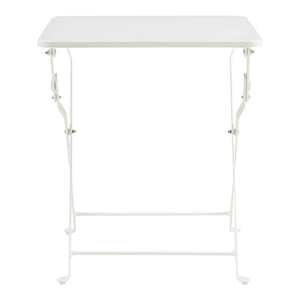 Tavolino Pieghevole Vegårshei da Giardino in Acciaio - Bianco [en.casa]