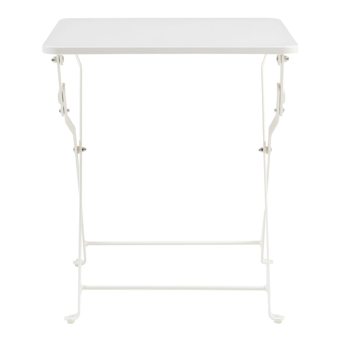Tavolino Pieghevole Vegårshei da Giardino in Acciaio - Bianco [en.casa]