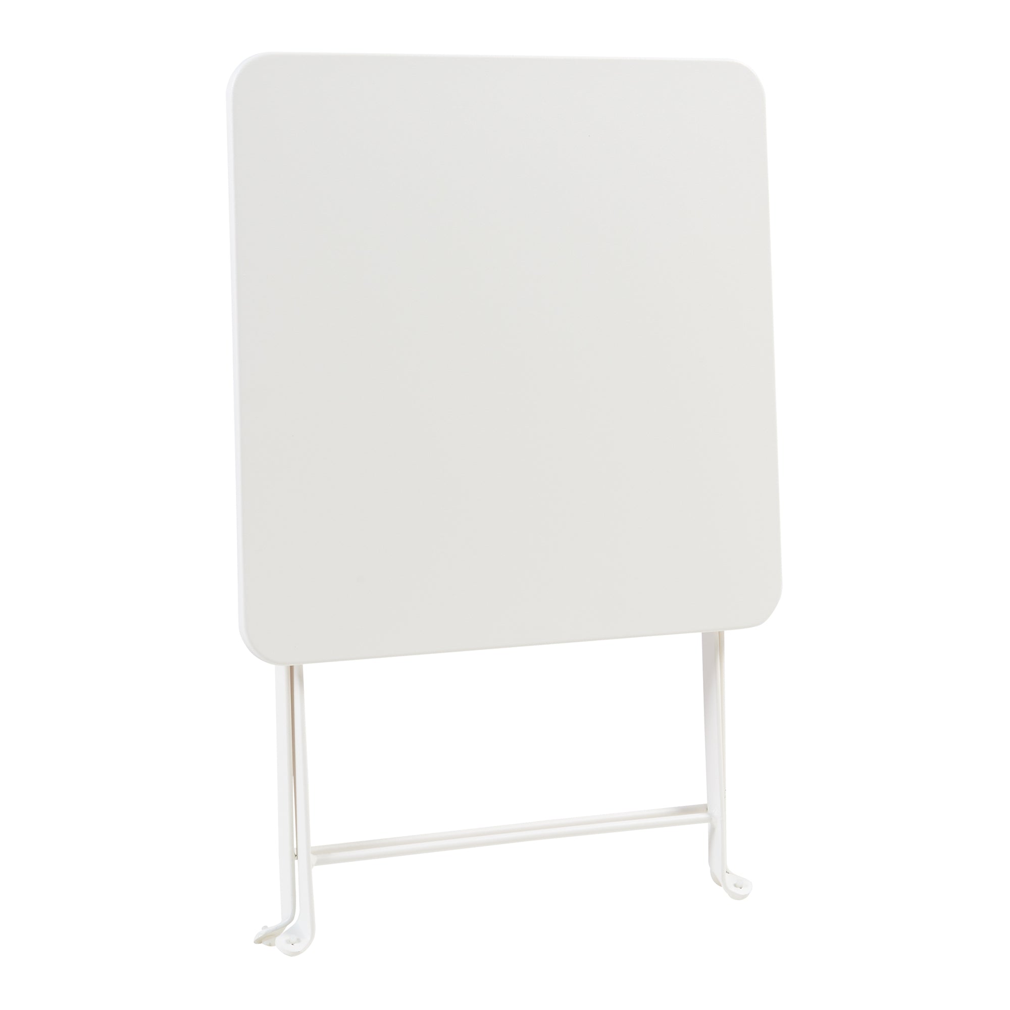 Tavolino Pieghevole Vegårshei da Giardino in Acciaio - Bianco [en.casa]