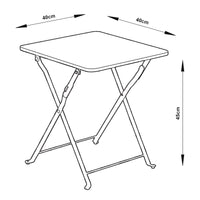 Tavolino Pieghevole Vegårshei da Giardino in Acciaio - Nero [en.casa]