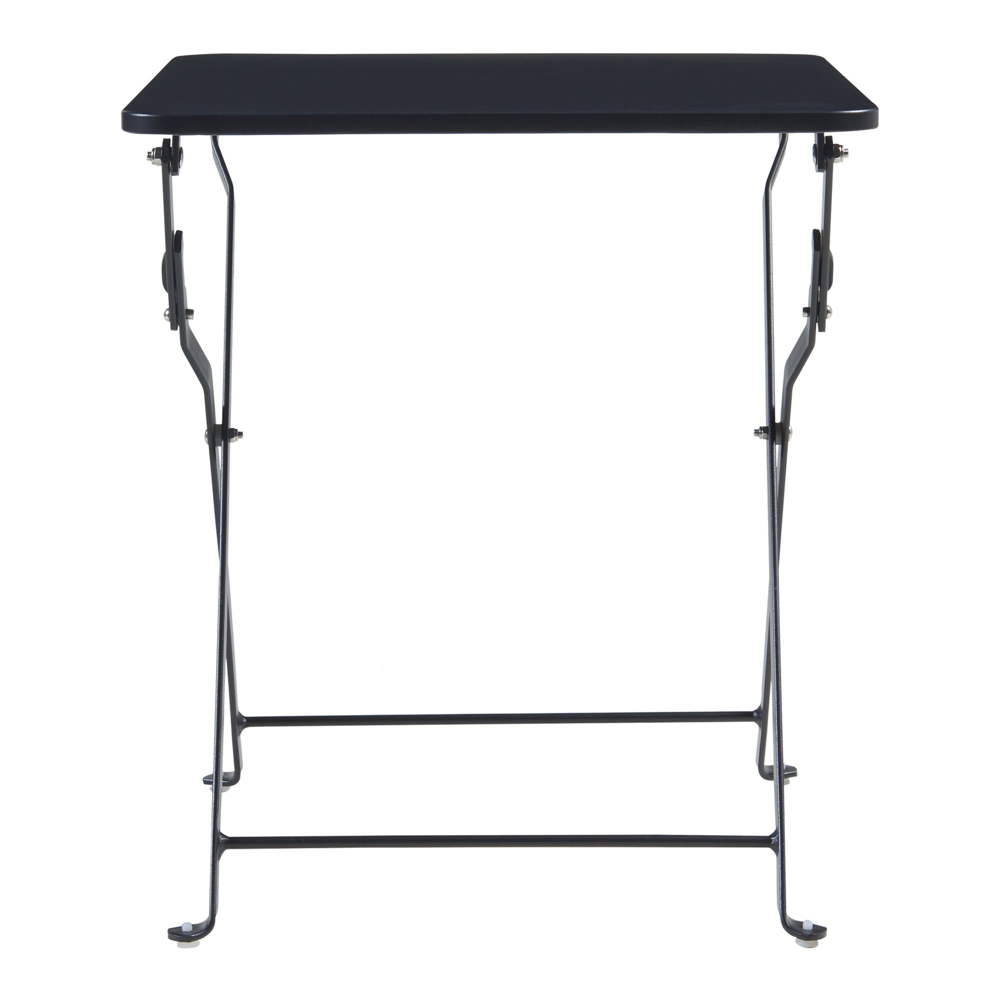 Tavolino Pieghevole Vegårshei da Giardino in Acciaio - Nero [en.casa]