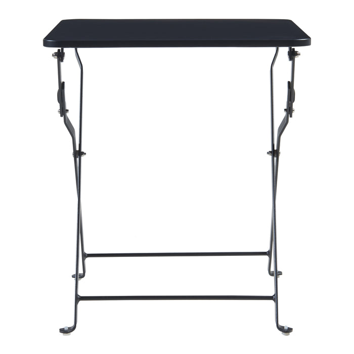 Tavolino Pieghevole Vegårshei da Giardino in Acciaio - Nero [en.casa]